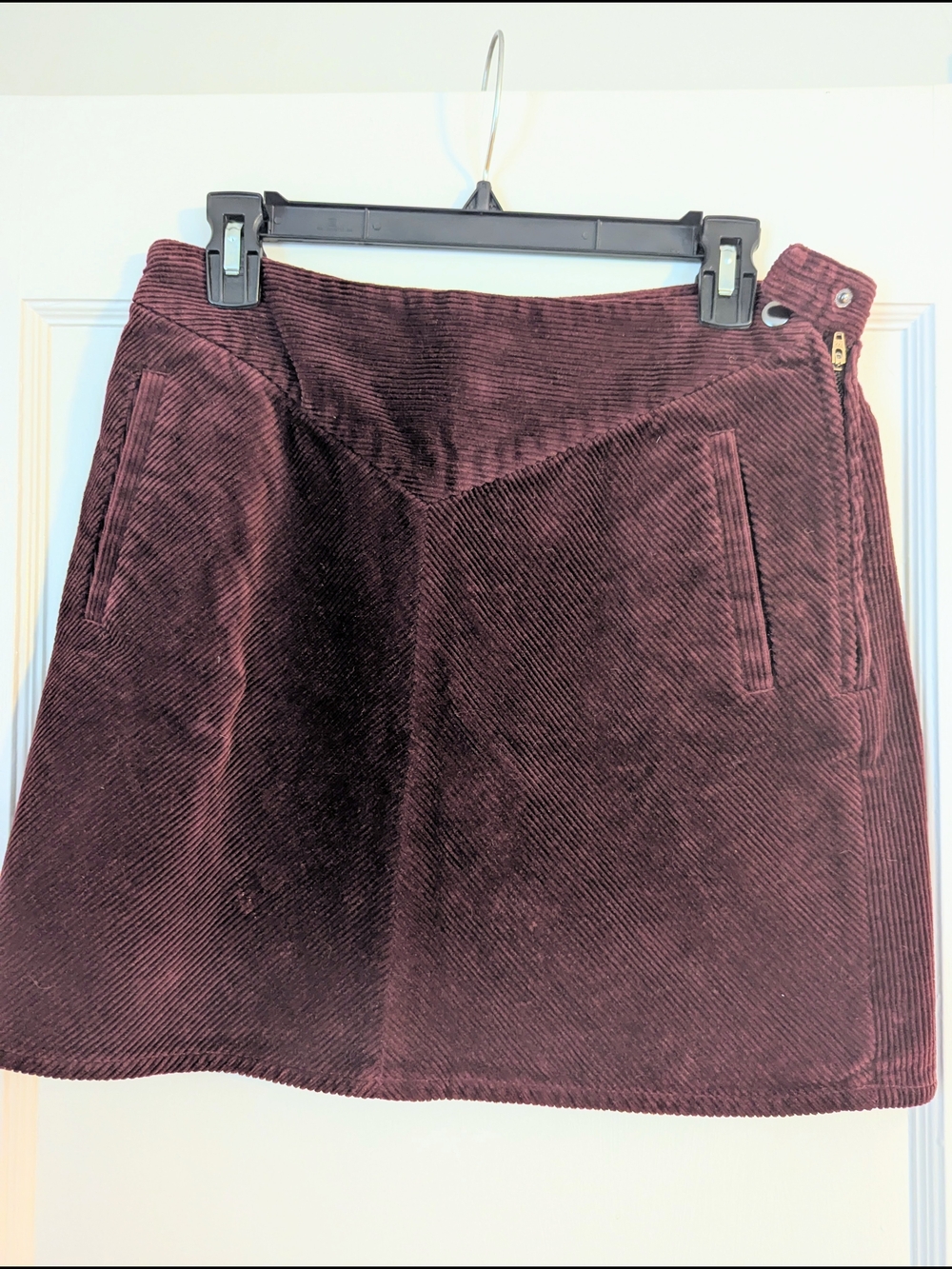 & Other Stories Burgundy Corduroy A-Line Mini Skirt